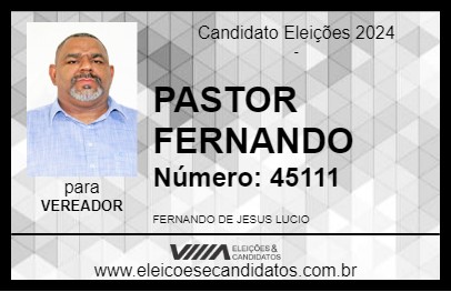 Candidato PASTOR FERNANDO 2024 - SALTO - Eleições