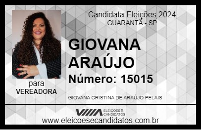 Candidato GIOVANA ARAÚJO 2024 - GUARANTÃ - Eleições