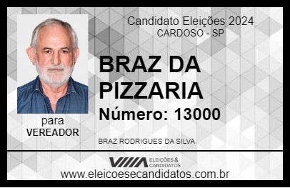 Candidato BRAZ DA PIZZARIA 2024 - CARDOSO - Eleições