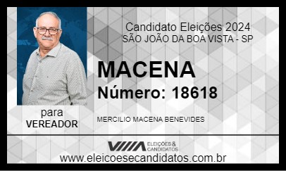 Candidato MACENA 2024 - SÃO JOÃO DA BOA VISTA - Eleições