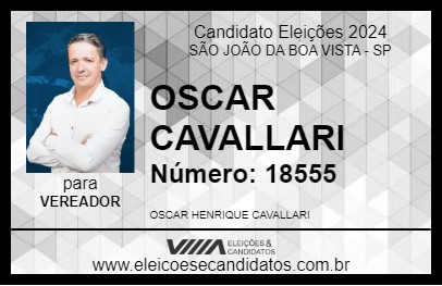 Candidato OSCAR CAVALLARI 2024 - SÃO JOÃO DA BOA VISTA - Eleições