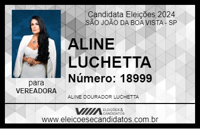 Candidato ALINE LUCHETTA 2024 - SÃO JOÃO DA BOA VISTA - Eleições