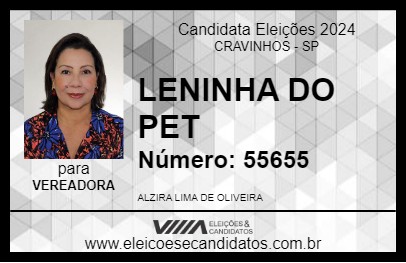 Candidato LENINHA DO PET 2024 - CRAVINHOS - Eleições