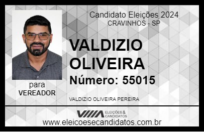 Candidato VALDIZIO OLIVEIRA 2024 - CRAVINHOS - Eleições