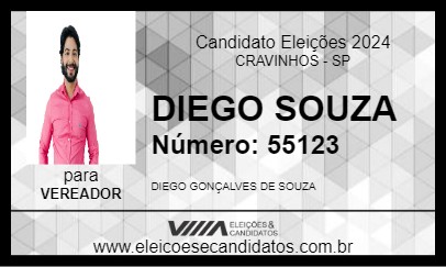 Candidato DIEGO SOUZA 2024 - CRAVINHOS - Eleições