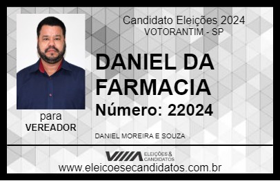 Candidato DANIEL DA FARMACIA 2024 - VOTORANTIM - Eleições