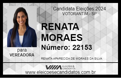 Candidato RENATA MORAES 2024 - VOTORANTIM - Eleições