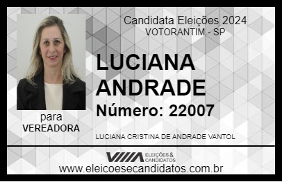 Candidato LUCIANA ANDRADE 2024 - VOTORANTIM - Eleições