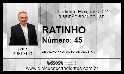 Candidato RATINHO 2024 - RIBEIRÃO BRANCO - Eleições