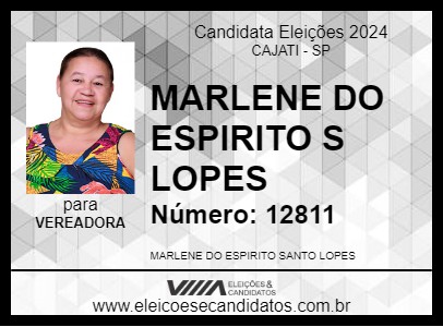 Candidato MARLENE DO ESPIRITO S LOPES 2024 - CAJATI - Eleições