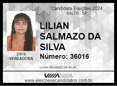 Candidato LILIAN SALMAZO DA SILVA 2024 - SALTO - Eleições