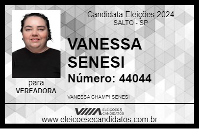 Candidato VANESSA SENESI 2024 - SALTO - Eleições