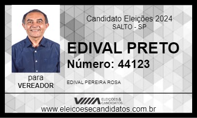 Candidato EDIVAL PRETO 2024 - SALTO - Eleições