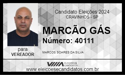 Candidato MARCÃO GÁS 2024 - CRAVINHOS - Eleições