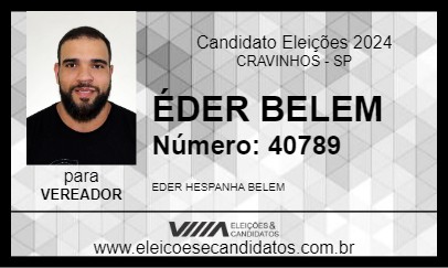 Candidato ÉDER BELEM 2024 - CRAVINHOS - Eleições