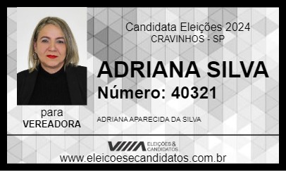 Candidato ADRIANA SILVA 2024 - CRAVINHOS - Eleições