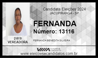 Candidato FERNANDA 2024 - JACUPIRANGA - Eleições