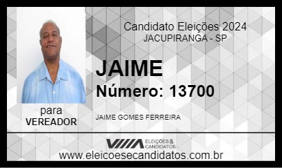 Candidato JAIME 2024 - JACUPIRANGA - Eleições