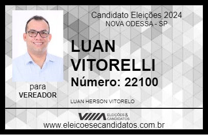 Candidato LUAN VITORELLI 2024 - NOVA ODESSA - Eleições