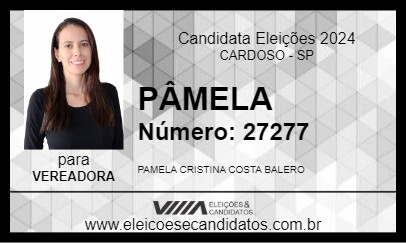 Candidato PÂMELA 2024 - CARDOSO - Eleições