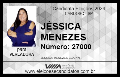 Candidato JÉSSICA MENEZES 2024 - CARDOSO - Eleições