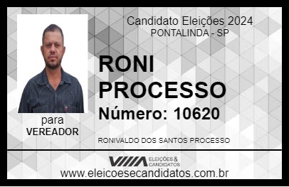 Candidato RONI PROCESSO 2024 - PONTALINDA - Eleições