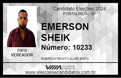 Candidato ERMENSON SHEIK 2024 - PONTALINDA - Eleições