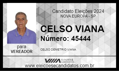 Candidato CELSO VIANA 2024 - NOVA EUROPA - Eleições