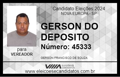 Candidato GERSON DO DEPOSITO 2024 - NOVA EUROPA - Eleições