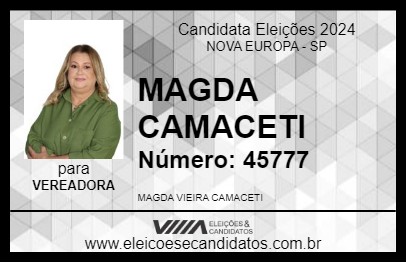 Candidato MAGDA CAMACETI 2024 - NOVA EUROPA - Eleições