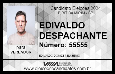 Candidato EDIVALDO DESPACHANTE 2024 - BIRITIBA MIRIM - Eleições