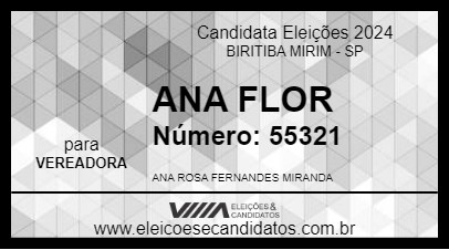 Candidato ANA FLOR 2024 - BIRITIBA MIRIM - Eleições