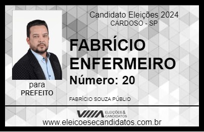 Candidato FABRÍCIO ENFERMEIRO 2024 - CARDOSO - Eleições