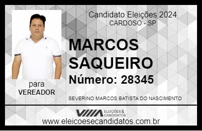 Candidato MARCOS SAQUEIRO 2024 - CARDOSO - Eleições