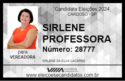 Candidato SIRLENE PROFESSORA 2024 - CARDOSO - Eleições