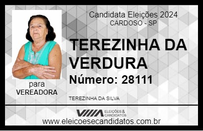 Candidato TEREZINHA DA VERDURA 2024 - CARDOSO - Eleições