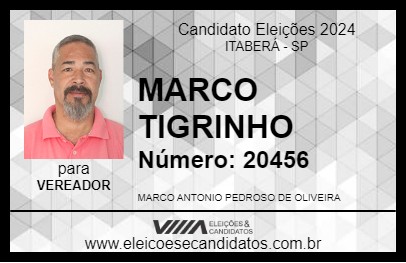 Candidato MARCO TIGRINHO 2024 - ITABERÁ - Eleições