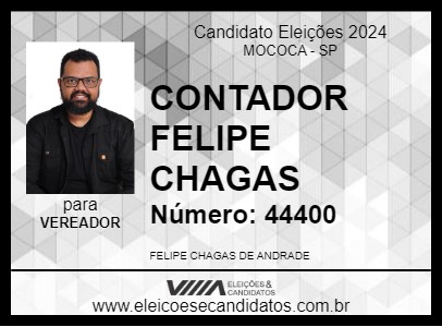 Candidato CONTADOR FELIPE CHAGAS 2024 - MOCOCA - Eleições