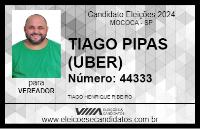 Candidato TIAGO PIPAS (UBER) 2024 - MOCOCA - Eleições