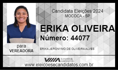 Candidato ERIKA OLIVEIRA 2024 - MOCOCA - Eleições