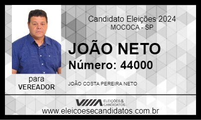 Candidato JOÃO NETO 2024 - MOCOCA - Eleições