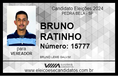 Candidato BRUNO RATINHO 2024 - PEDRA BELA - Eleições