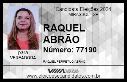 Candidato RAQUEL ABRÃO 2024 - MIRASSOL - Eleições