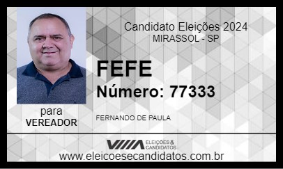 Candidato FEFE 2024 - MIRASSOL - Eleições