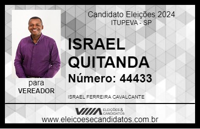 Candidato ISRAEL QUITANDA 2024 - ITUPEVA - Eleições