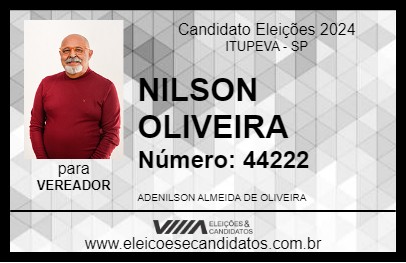 Candidato NILSON OLIVEIRA 2024 - ITUPEVA - Eleições