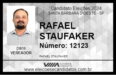 Candidato RAFAEL STAUFAKER 2024 - SANTA BÁRBARA D\OESTE - Eleições