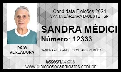 Candidato SANDRA MÉDICI 2024 - SANTA BÁRBARA D\OESTE - Eleições