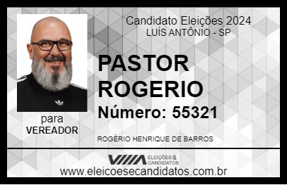 Candidato PASTOR ROGERIO 2024 - LUÍS ANTÔNIO - Eleições