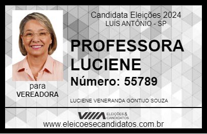 Candidato PROFESSORA LUCIENE 2024 - LUÍS ANTÔNIO - Eleições